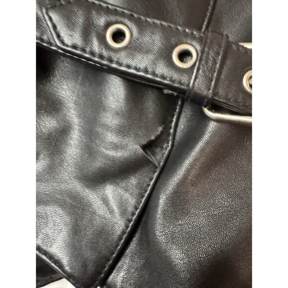 Sz Large Women’s Easy Riders Black Leather Moto Zip Vest Motorcycle READ - Picture 6 of 9
